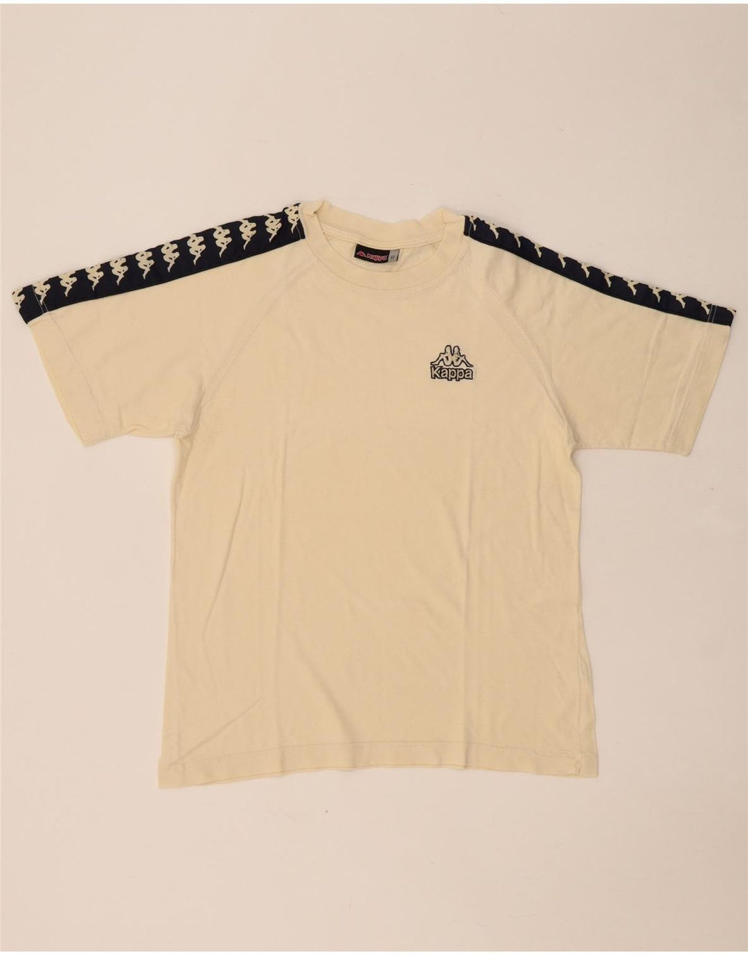 KAPPA Мужская футболка с рисунком, маленький бежевый, хлопок с цветными блоками