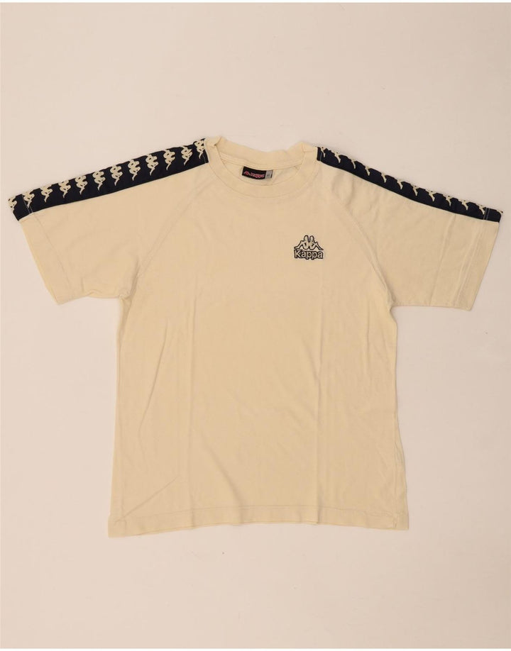 KAPPA Мужская футболка с рисунком, маленький бежевый, хлопок с цветными блоками