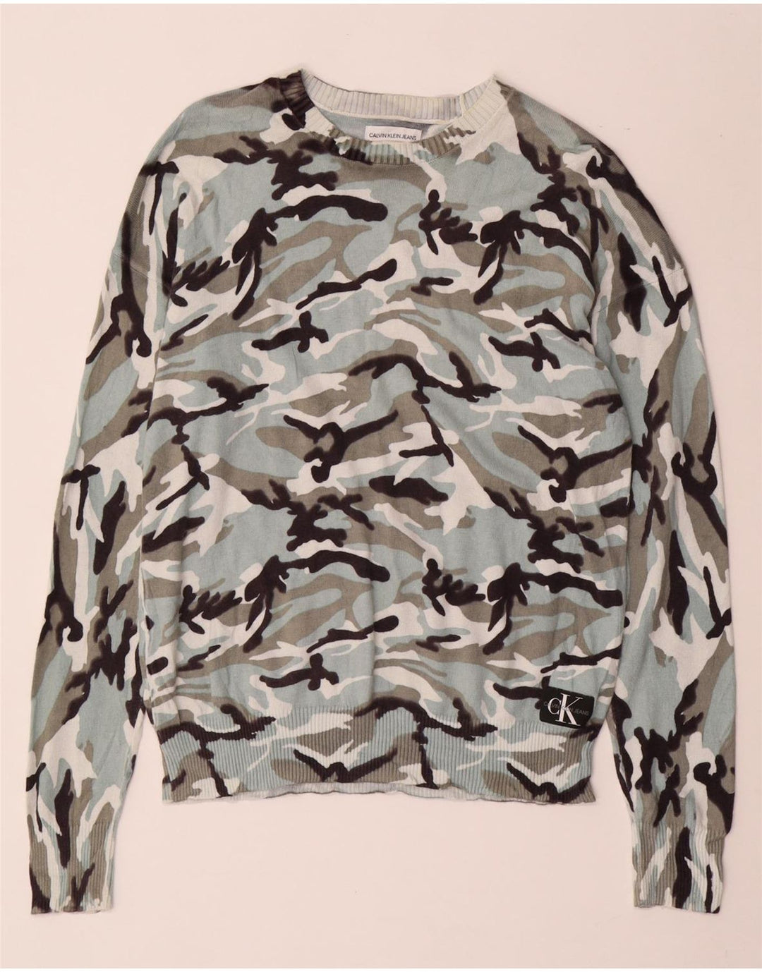 Женский джемпер с вырезом «лодочка» CALVIN KLEIN JEANS UK 14, средний синий