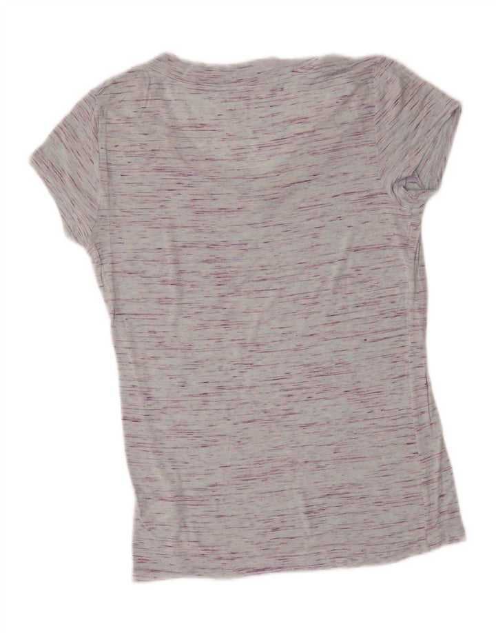 MOSSIMO Womens T-Shirt Top UK 12 Medium Blue Flecked Rayon Vintage Mossimo and Second-Hand Mossimo from Messina Hembry 