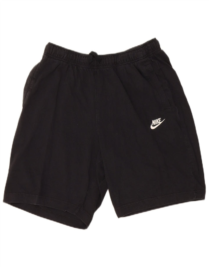 Мужские спортивные шорты Nike среднего размера, черные, хлопковые