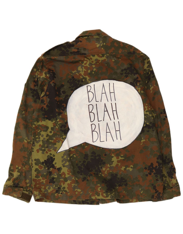 ВИНТАЖНАЯ Мужская куртка в стиле милитари с рисунком UK 36, маленькая, камуфляж цвета хаки