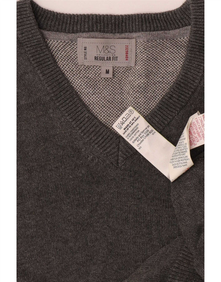Мужская майка стандартного кроя Mark & Spencer, хлопковая майка среднего серого цвета