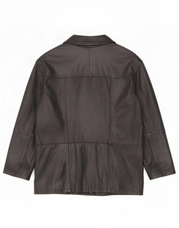 Мужская кожаная двубортная куртка Milan UK 42 XL черная
