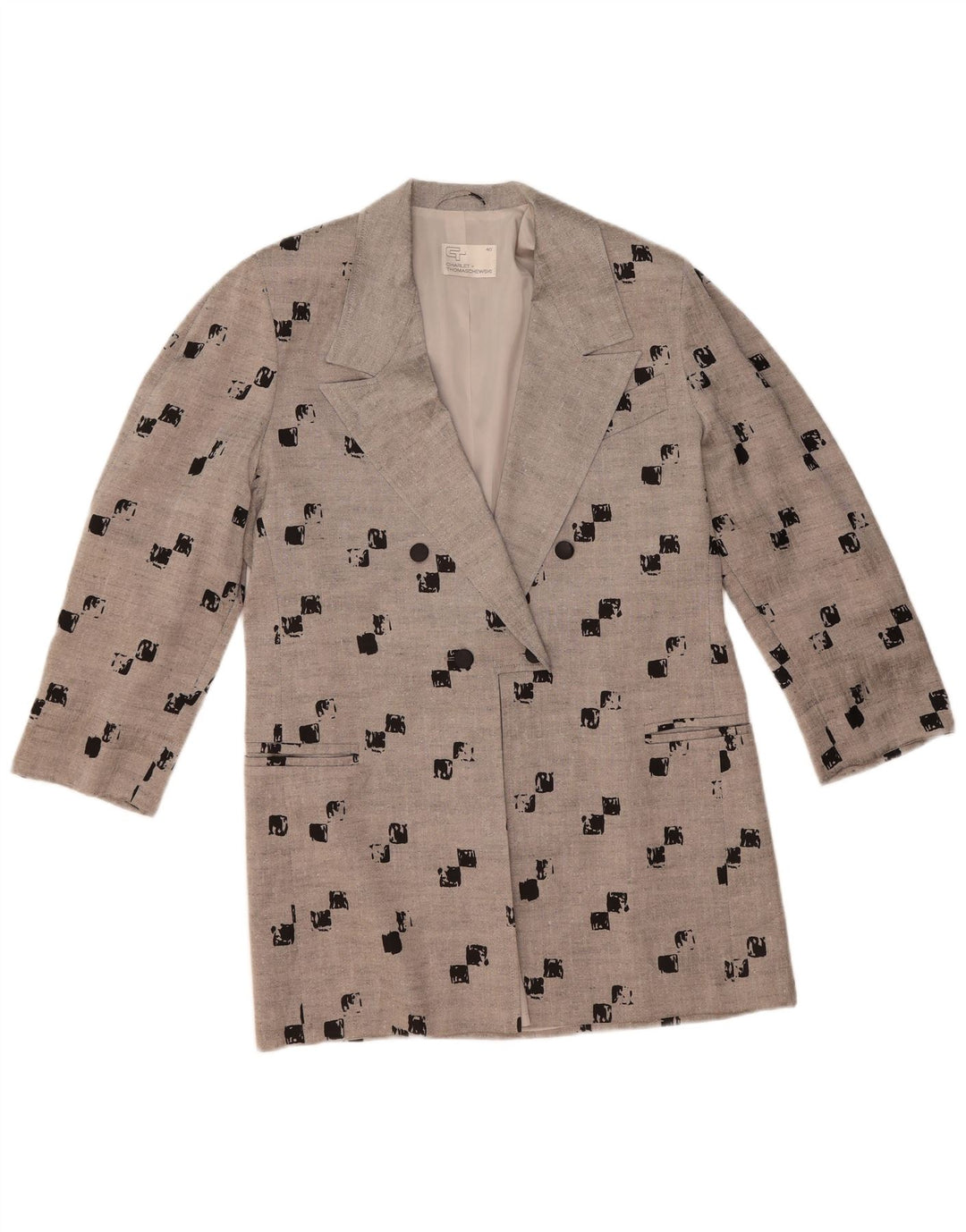 CHARLET+THOMASCHEWSKI Womens Longline Blazer Jacket EU 40 Medium Grey