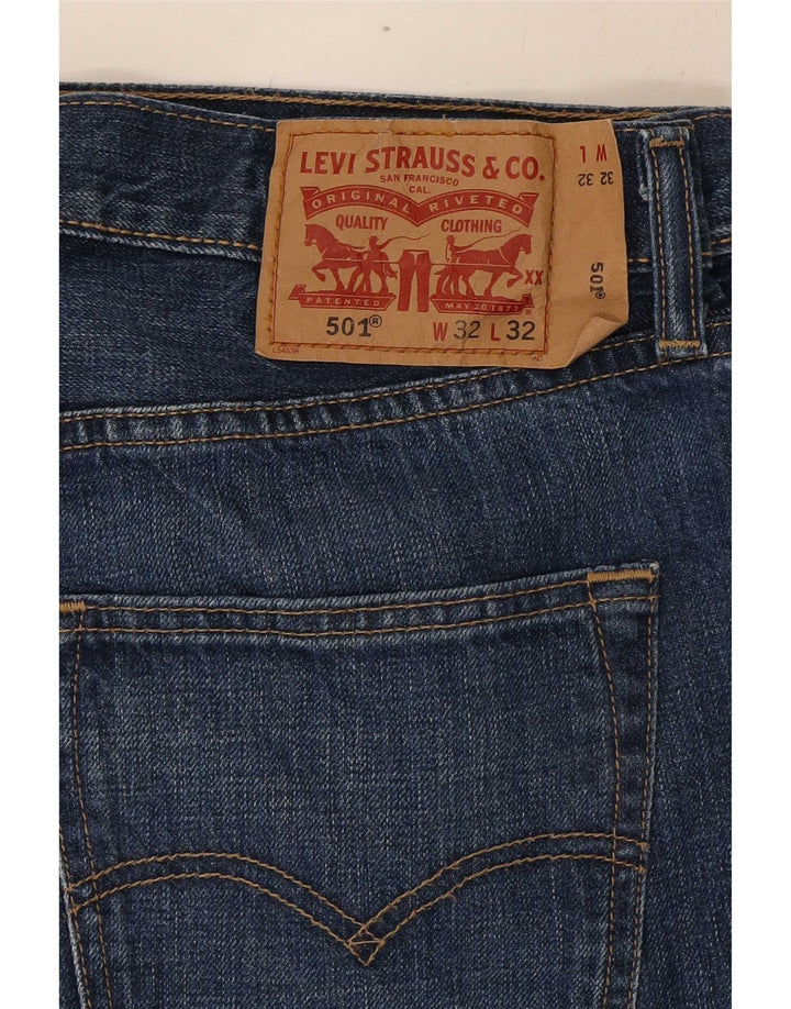 Мужские прямые джинсы Levi's 501 W32 L32 темно-синие, хлопок