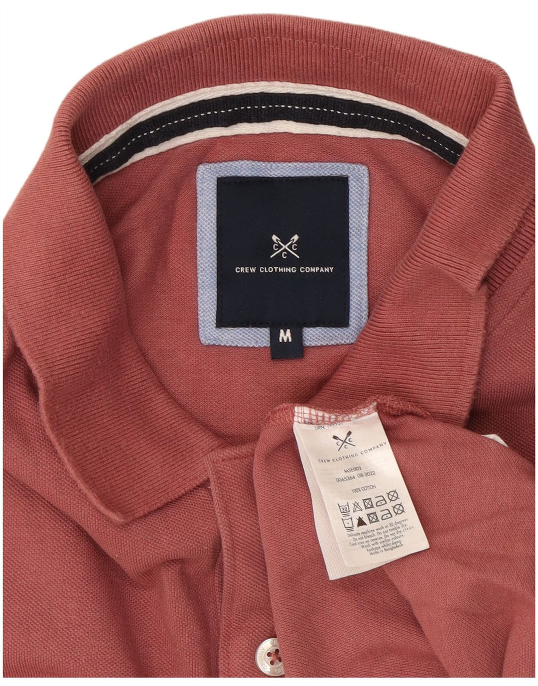 Crew Clothing Мужская рубашка поло среднего размера из хлопка темно-бордового цвета