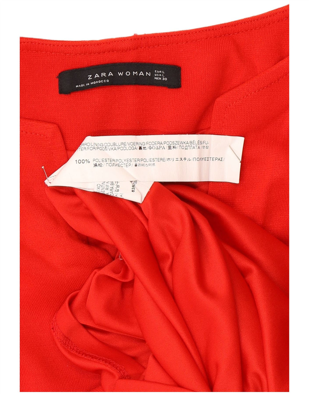 Женское платье-туника с рукавом 3/4 Zara UK 16, большой красный полиэстер