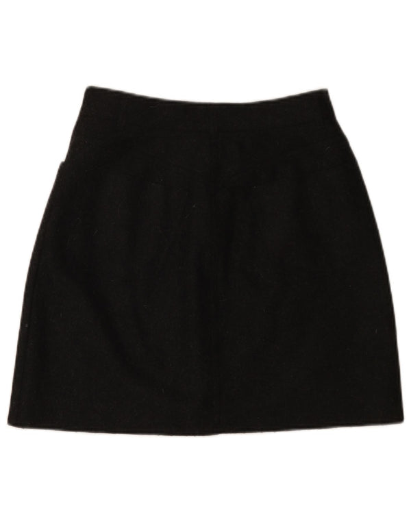 ВИНТАЖНАЯ женская юбка-трапеция IT 42 Medium W26 Черная шерсть