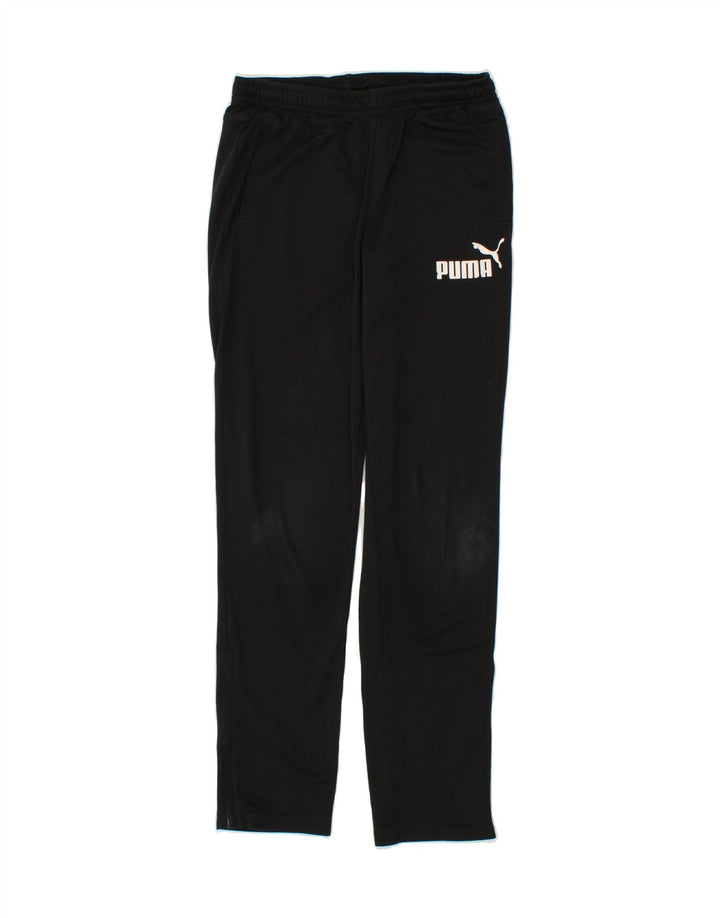 PUMA Boys Graphic Tracksuit Trousers 13-14 Years Black Polyester Vintage Puma and Second-Hand Puma from Messina Hembry 