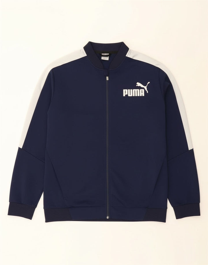 Мужская спортивная куртка Puma с графическим рисунком XL, темно-синяя, с цветными блоками