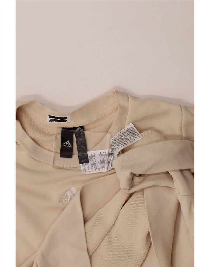 ADIDAS Mens Sweatshirt Jumper XL Beige Cotton Vintage Adidas and Second-Hand Adidas from Messina Hembry 