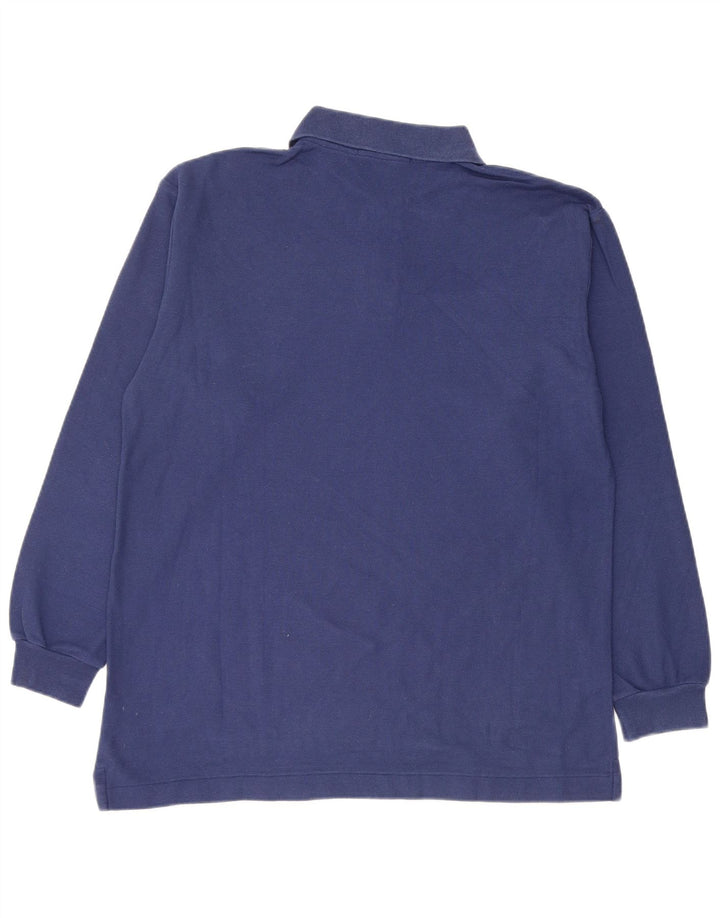 Мужская рубашка-поло FILA с длинным рукавом IT 48, средний темно-синий хлопок