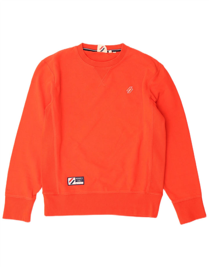 SUPERDRY Мужской свитшот, маленький оранжевый хлопковый джемпер