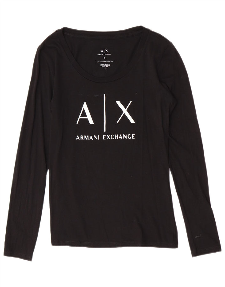 Женские топы с графическим принтом Armani Exchange UK 8, маленький черный логотип