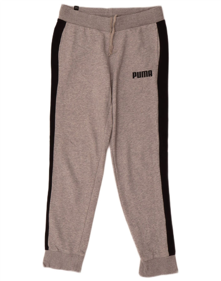 Мужские спортивные брюки Puma, джоггеры, маленькие серые, с цветными блоками