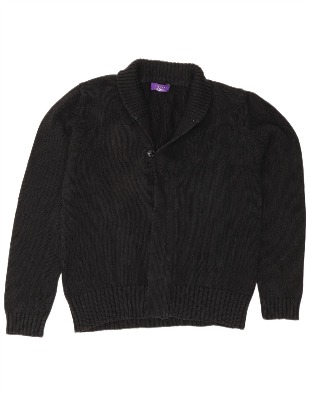 Мужской кардиган Zara, классический хлопковый свитер среднего черного цвета