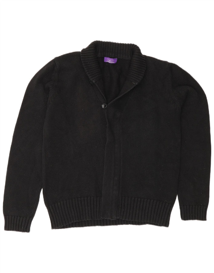 Мужской кардиган Zara, классический хлопковый свитер среднего черного цвета