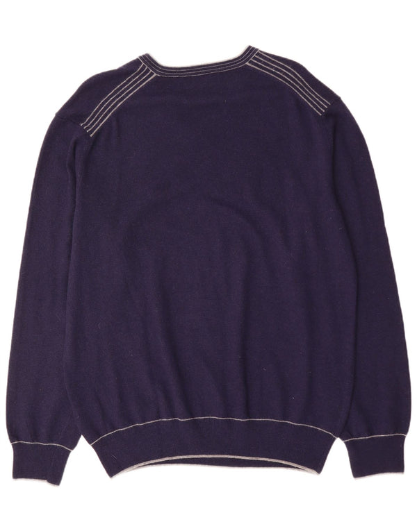 KAPPA Мужской свитер с v-образным вырезом и графикой 2XL Темно-синий кашемир