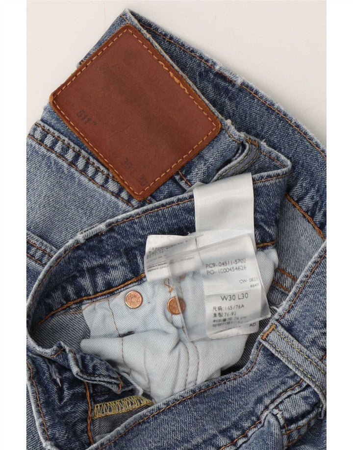 Женские зауженные джинсы Levi's 511 W30 L30 синие, хлопок