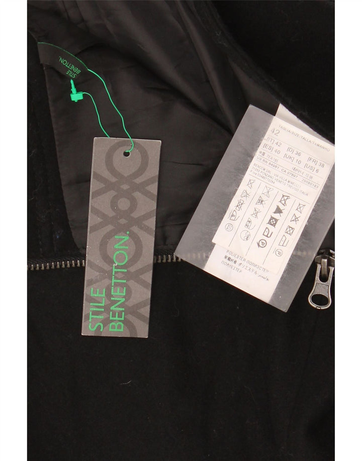 Женская мини-юбка Benetton IT 42 Medium W30 Черная шерсть