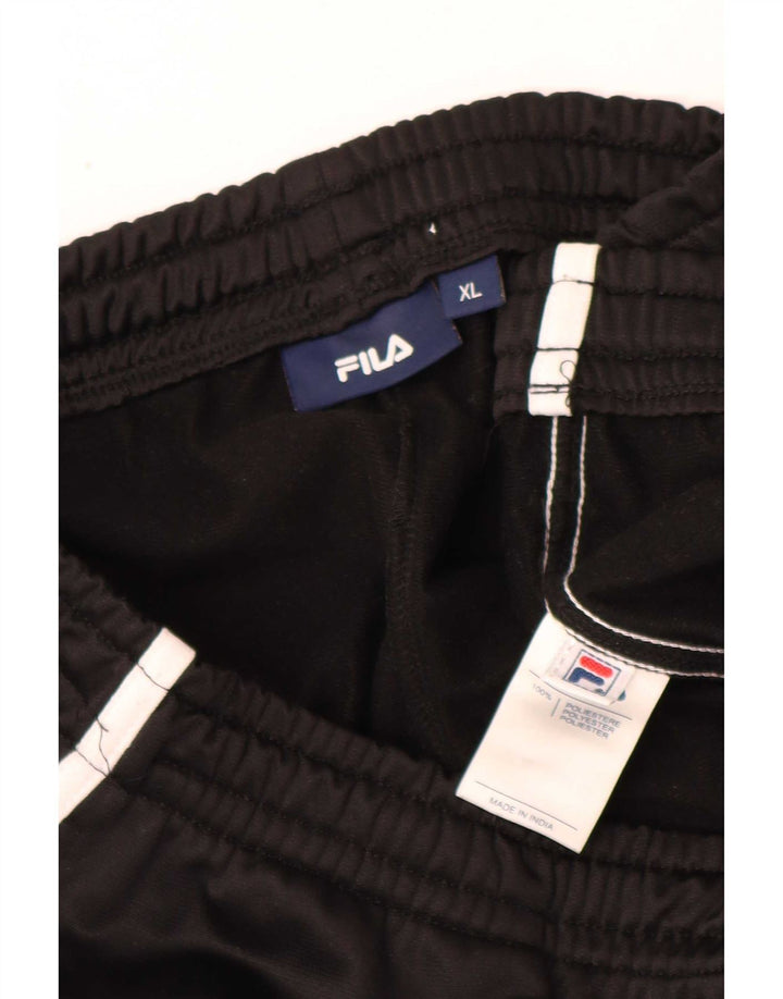 Fila Мужские спортивные брюки стандартного размера XL, черные, полиэстер