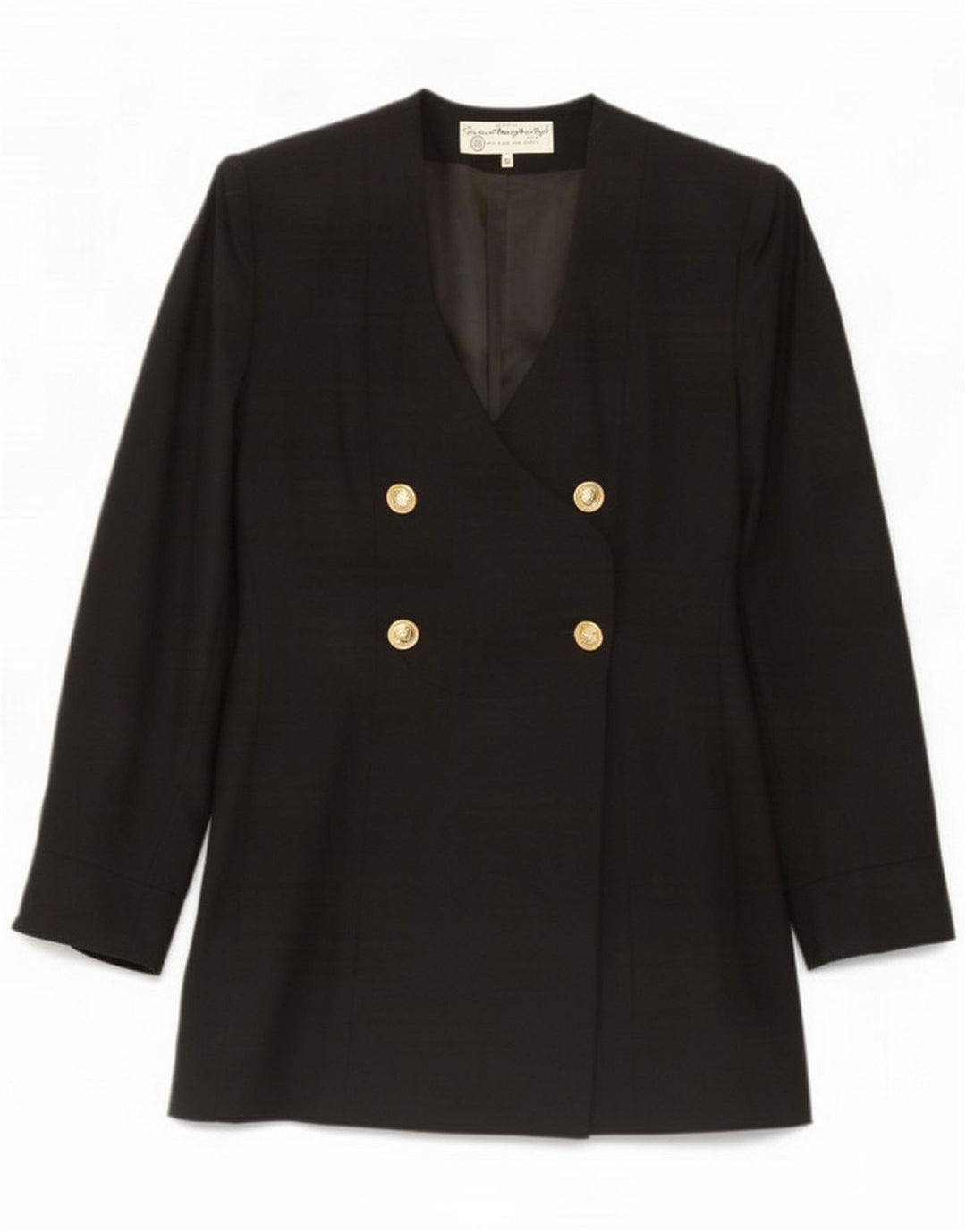 Marzotto Женское двубортное пальто IT 48 XL, черная шерсть