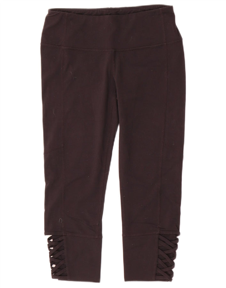 Женские леггинсы-капри ATHLETA UK 10, маленькие черные нейлоновые