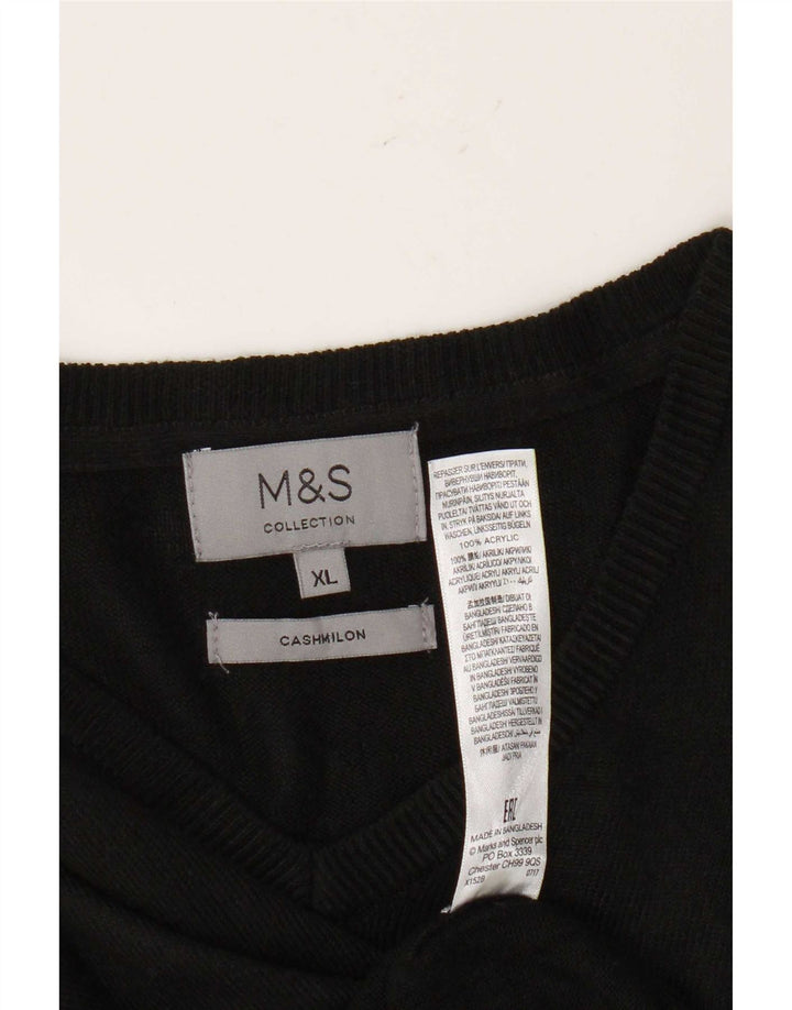 Мужской джемпер с v-образным вырезом Marks & Spencer XL, черный акрил