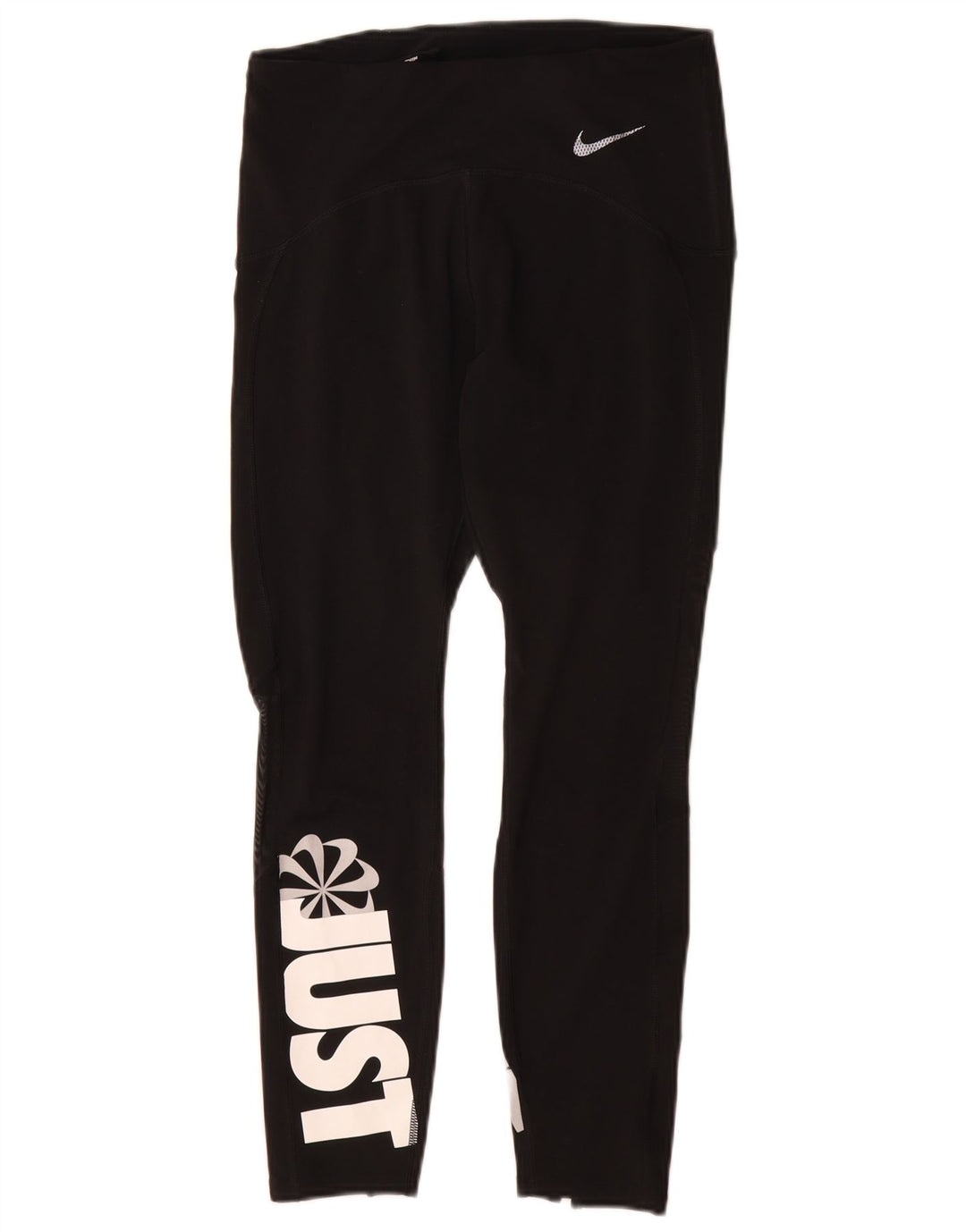 Женские укороченные леггинсы с рисунком Nike Dri Fit UK 12, средний черный полиэстер