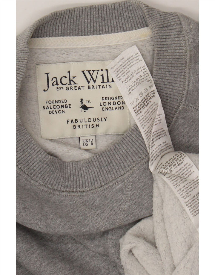 Женский свитер оверсайз JACK WILLS UK 12, хлопковый средний серый цвет
