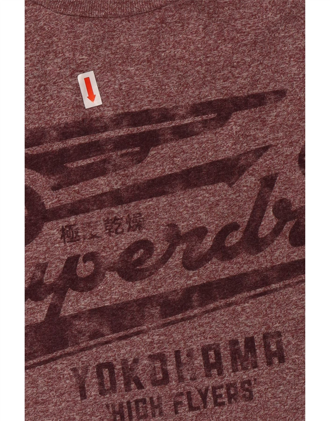 Женская футболка с рисунком Superdry, большой темно-бордовый хлопок с крапинками