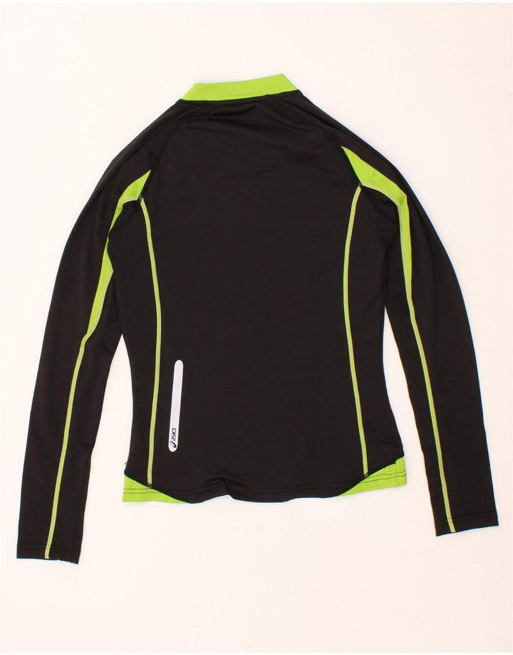 ASICS Womens Top Long Sleeve UK 6 XS Black Colourblock Polyester Vintage Asics and Second-Hand Asics from Messina Hembry 