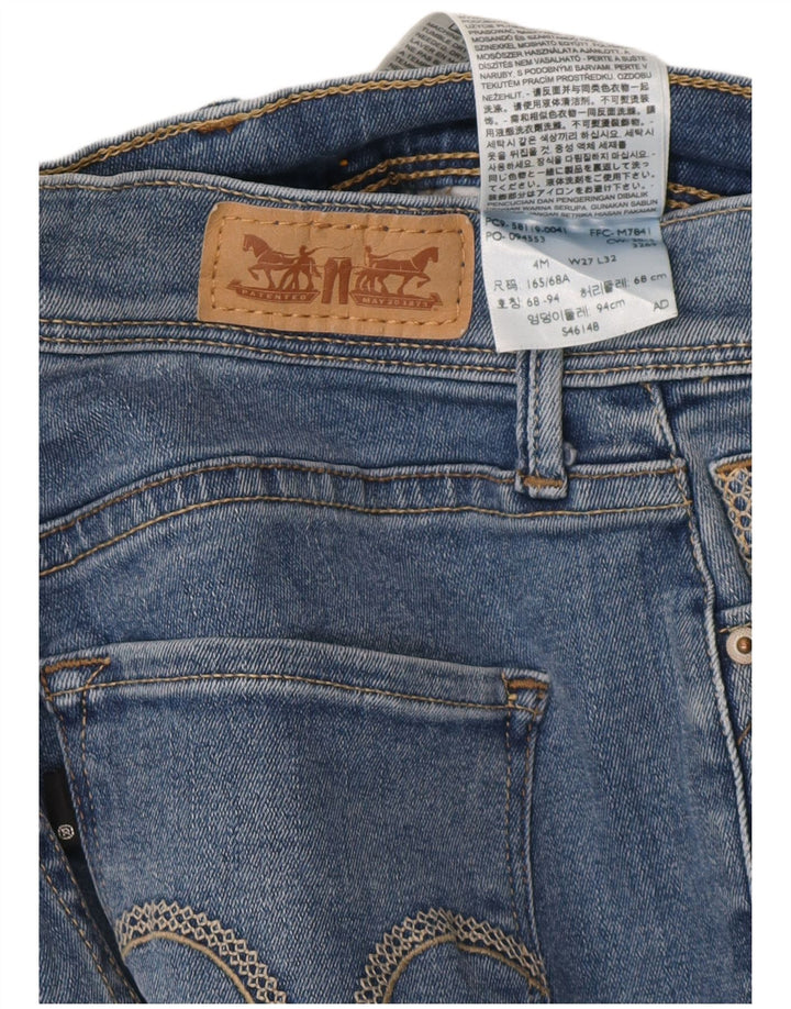 Женские прямые джинсы LEVI'S 512 США 4 маленькие W27 L25 синие