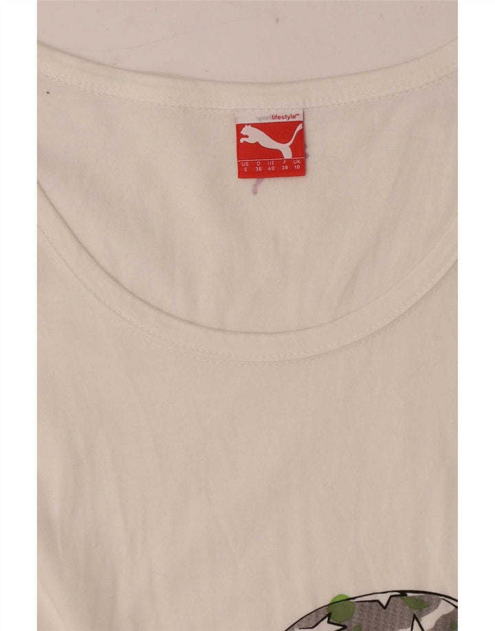 Женская футболка Puma Regular с рисунком Top UK 10, маленькая белая