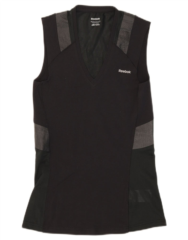 Женский жилет Reebok UK 12/14, средний черный, хлопок с цветными блоками