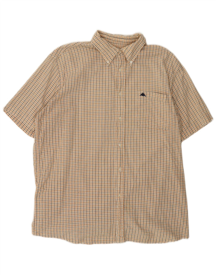 KAPPA Мужская рубашка с коротким рукавом 2XL, белая клетка, хлопок