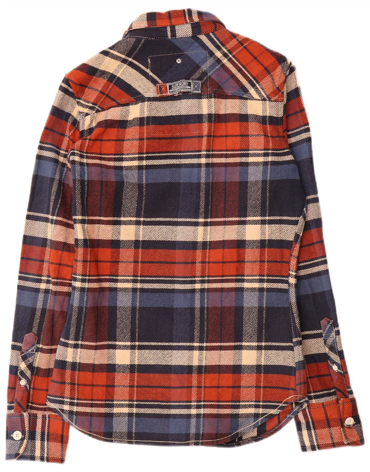 Мужская фланелевая рубашка Superdry, маленькая разноцветная клетка, хлопок