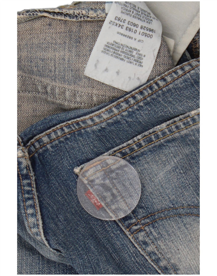 Мужские прямые джинсы Levi's 501 W34 L27, синий хлопок