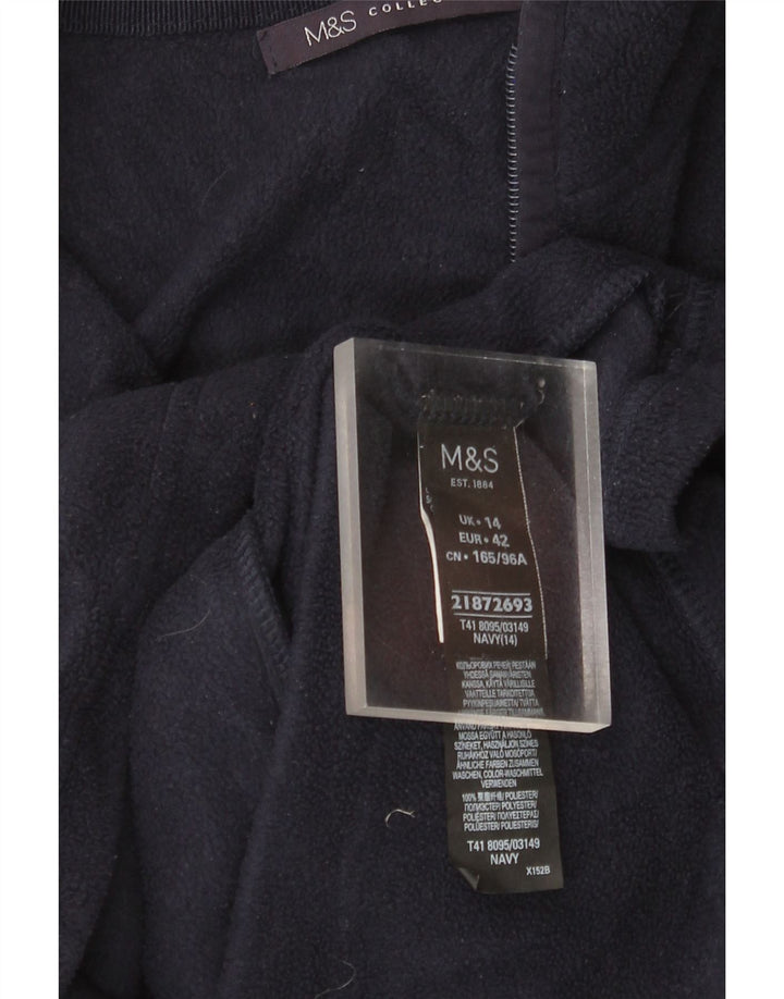 Женская флисовая куртка Marks & Spencer UK 14, большой размер, темно-синий полиэстер
