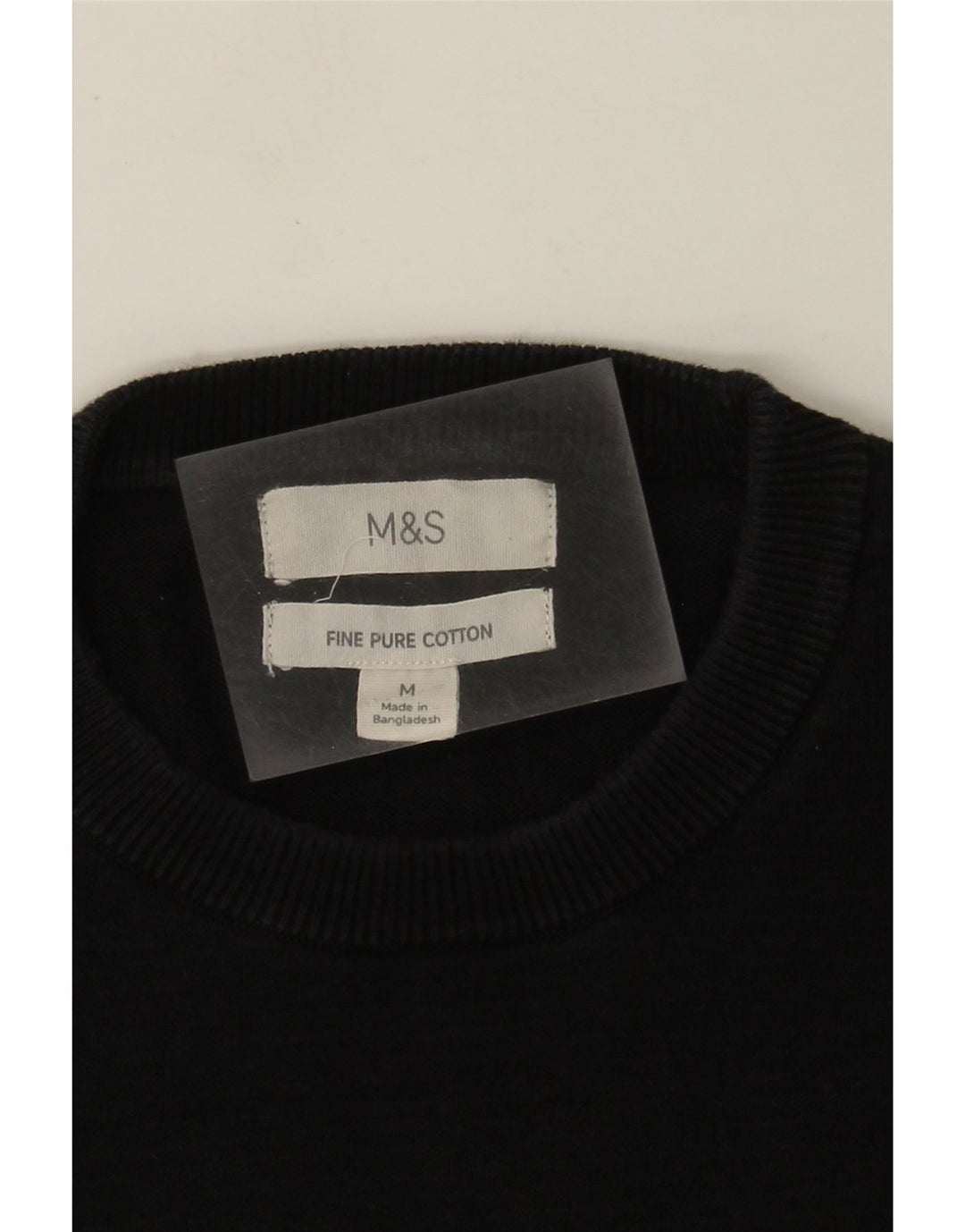 Женский джемпер с круглым вырезом Marks & Spencer, средний черный хлопковый свитер