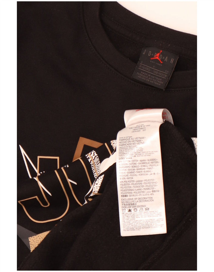 Свитшот с рисунком JORDAN для мальчиков, 8-9 лет, маленький черный хлопковый джемпер