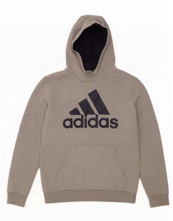 Мужской джемпер с капюшоном Adidas с рисунком UK 44/46, большой серый хлопок