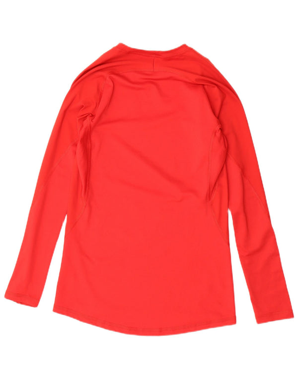 Женский топ ADIDAS Climacool с длинным рукавом UK 12, средний красный полиэстер