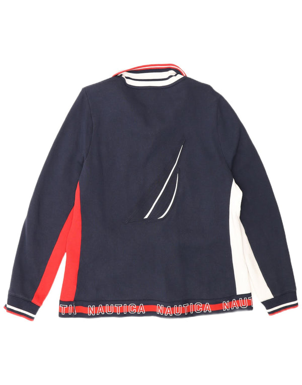 Женский спортивный костюм Nautica с графическим рисунком, верхняя куртка UK 18 XL, темно-синий с цветными блоками