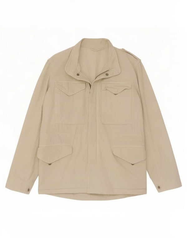 Мужская куртка Zara UK 36, маленькая, бежевый, хлопок