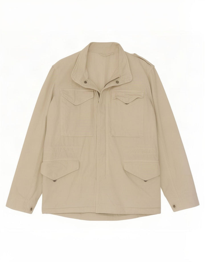 Мужская куртка Zara UK 36, маленькая, бежевый, хлопок