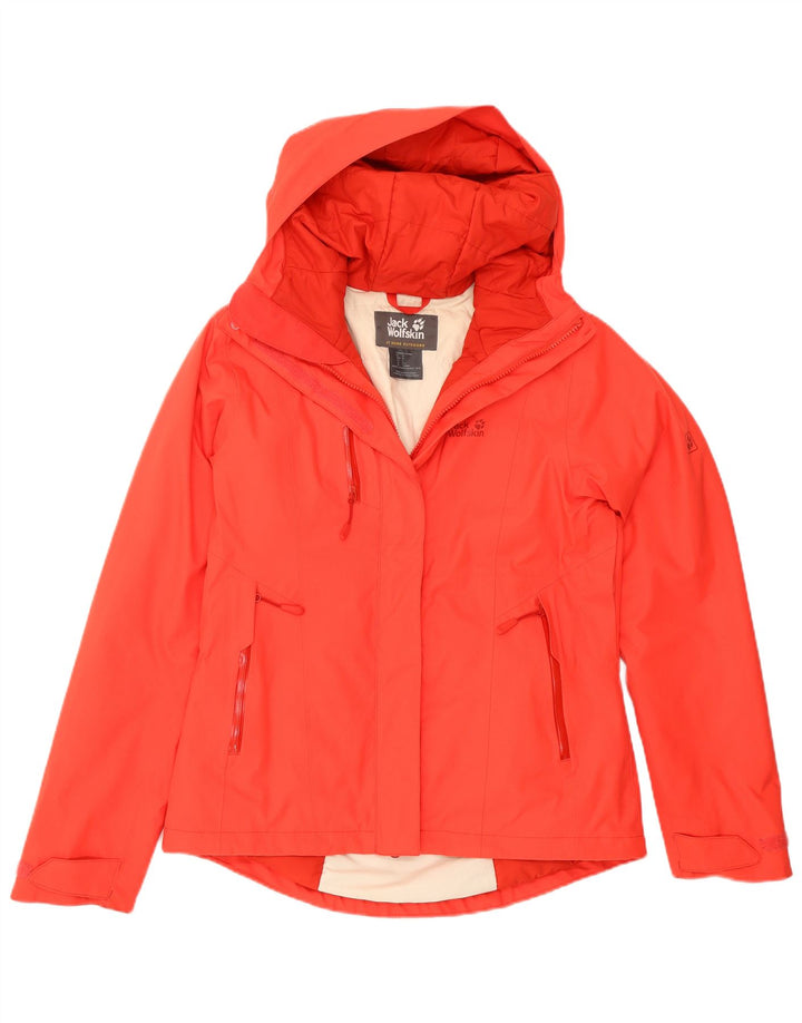 Женская куртка-дождевик оверсайз с капюшоном Jack Wolfskin, Великобритания, 8/10, маленькая, красная
