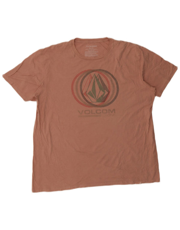 Volcom Мужская футболка с рисунком Top 2XL Розовый Хлопок