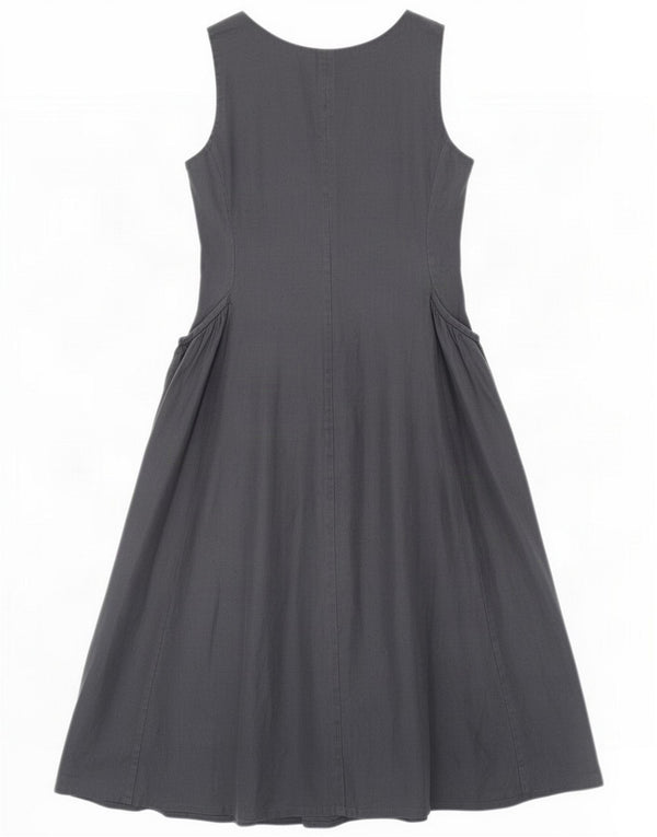 Emporio Armani Womens Sleeveless A-Line Dress IT 40 Small Navy Blue